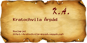 Kratochvila Árpád névjegykártya